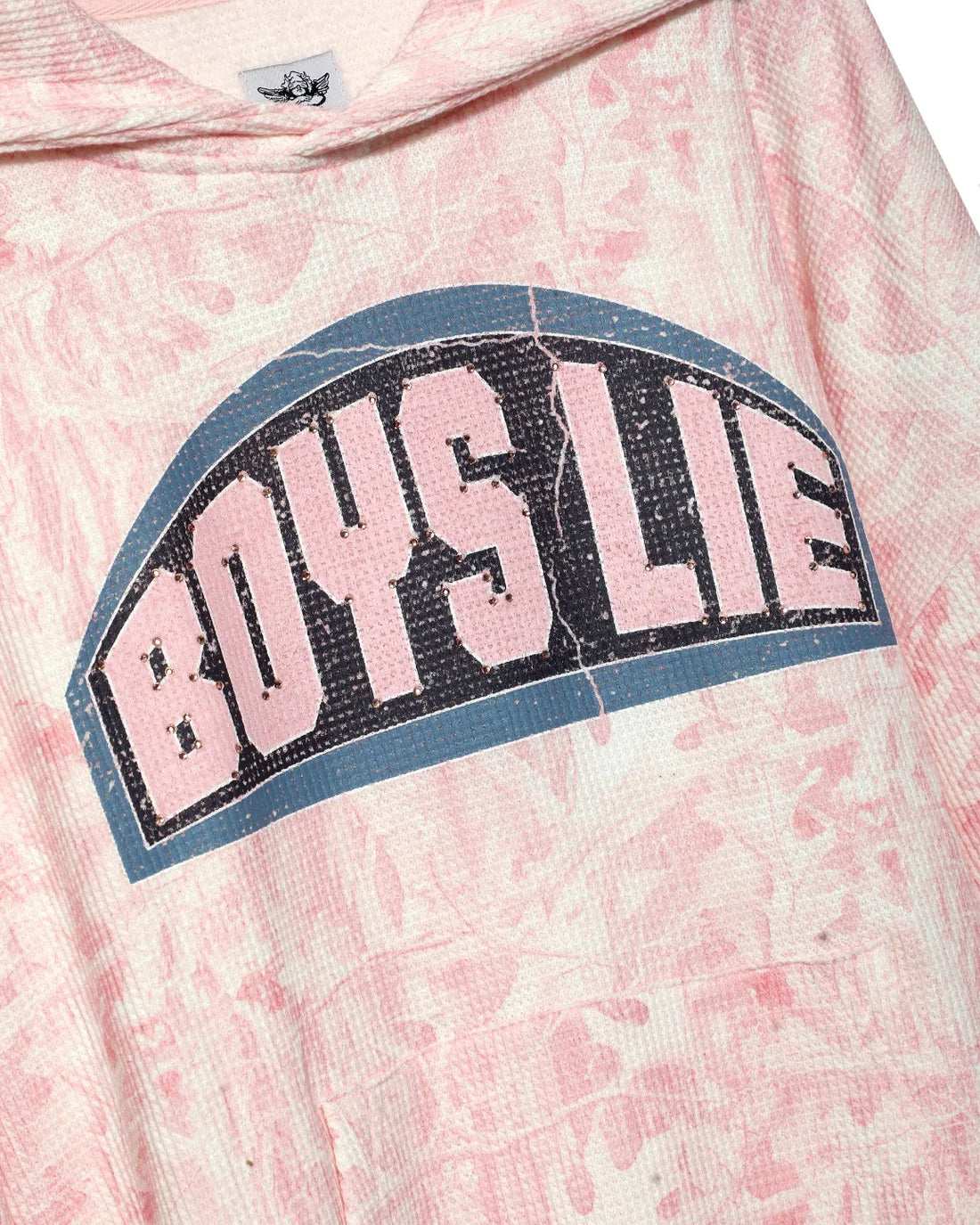 Shop Boys Lie Boys Lie Let Love Guide My Way Rhinestone Racer Hoodie as seen on Olivia Attwood Hooded Sweatshirt for women – premium loungewear and festival fashion at Spoiled Brat