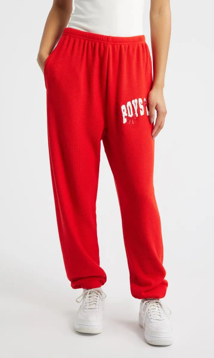 Boys Lie Wrap Me In a Bow Kimmy Jogger Pants by Boys Lie – Jogger Bottoms – Red | Spoiled Brat UK