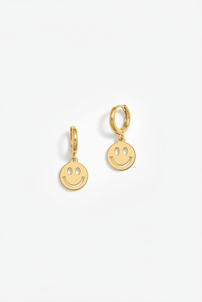 Shop Bracha Bracha Smiley Huggies Gold Hoop Earrings Earrings for women – premium loungewear and festival fashion at Spoiled Brat