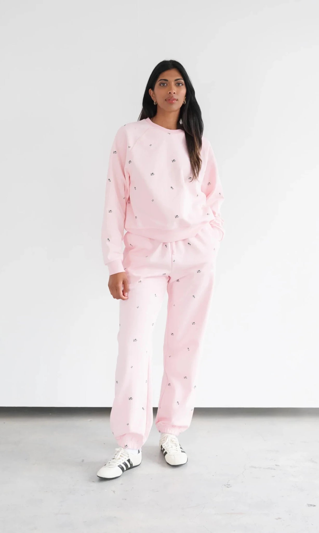 Shop Brunette The Label Brunette The Label "Be Kind" All Over Floral Oversized Joggers Sweatpants for women – premium loungewear and festival fashion at Spoiled Brat