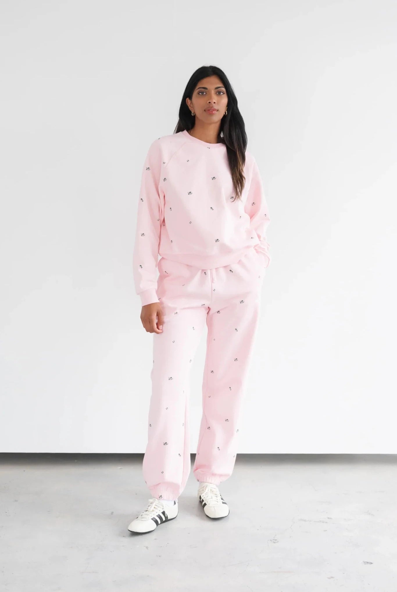 Shop Brunette The Label Brunette The Label "Be Kind" All Over Floral Perfect Crew Sweater Sweater for women – premium loungewear and festival fashion at Spoiled Brat