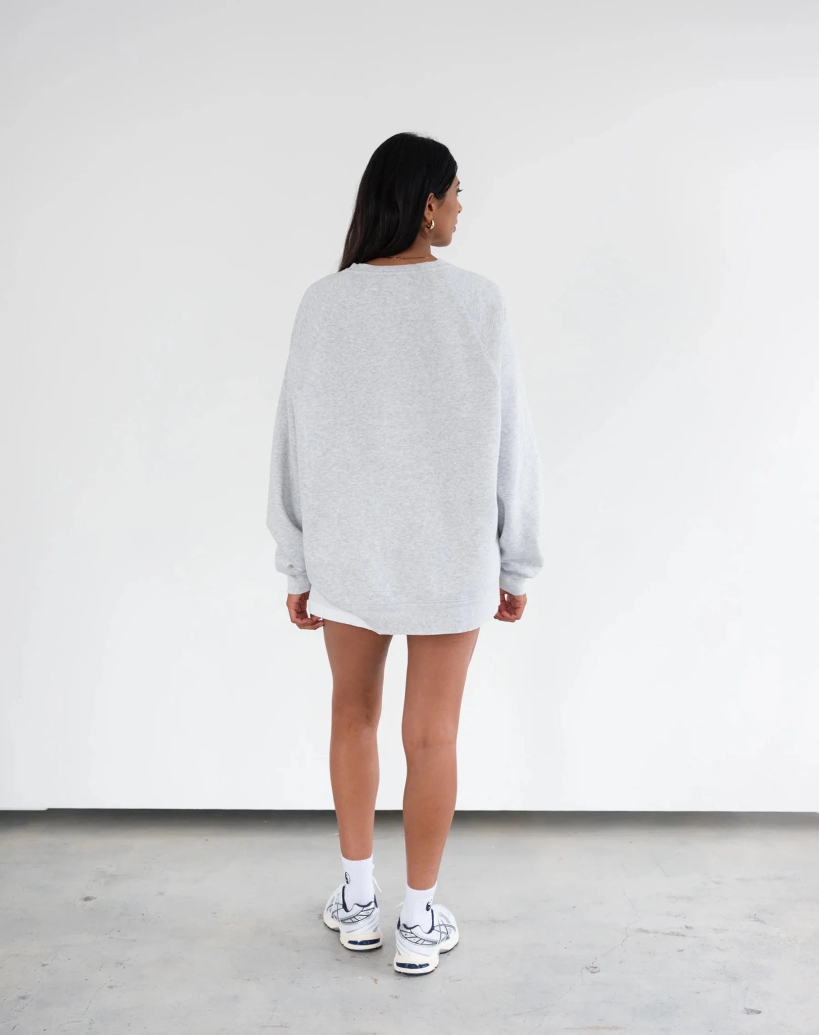 Shop Brunette The Label Brunette The Label "Brunette" Grey Varsity Hair Colour Not Your Boyfriend's Crew Sweater for women – premium loungewear and festival fashion at Spoiled Brat