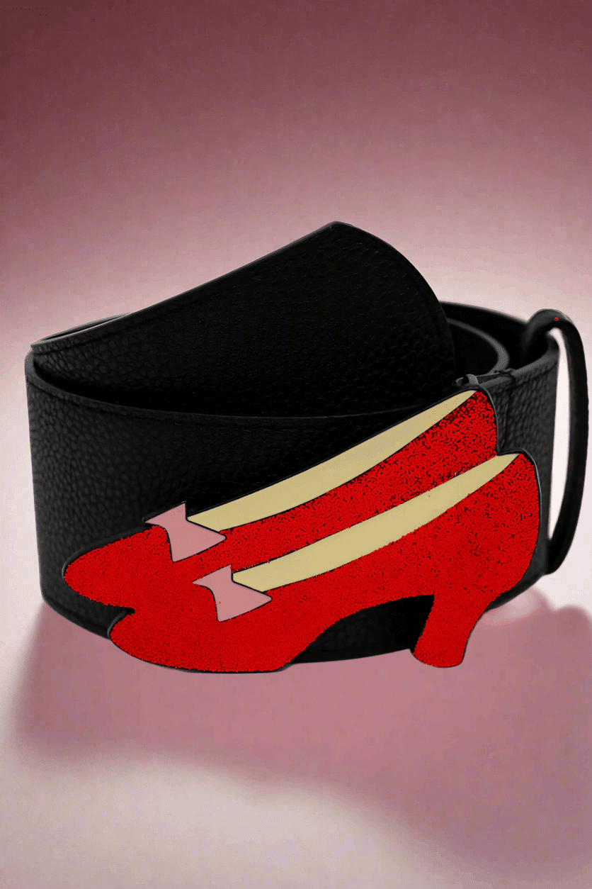 Shop Buckle Down Products Buckle Down Wizard Of Oz Ruby Slippers Enamel Belt Belt for women – premium loungewear and festival fashion at Spoiled Brat