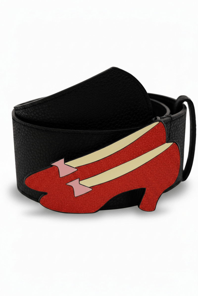 Shop Buckle Down Products Buckle Down Wizard Of Oz Ruby Slippers Enamel Belt Belt for women – premium loungewear and festival fashion at Spoiled Brat