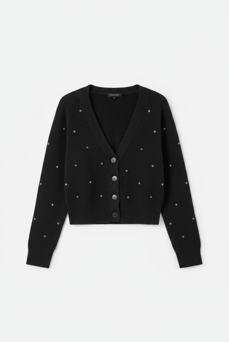Shop CHRLDR CHRLDR All Over Diamonds Cropped Cardigan Sweater Cardigan for women – premium loungewear and festival fashion at Spoiled Brat