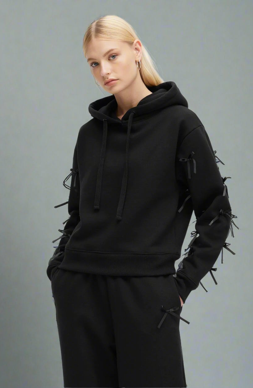 CHRLDR Molly Bows Hoodie by CHRLDR – Hoodie – Black | Spoiled Brat UK