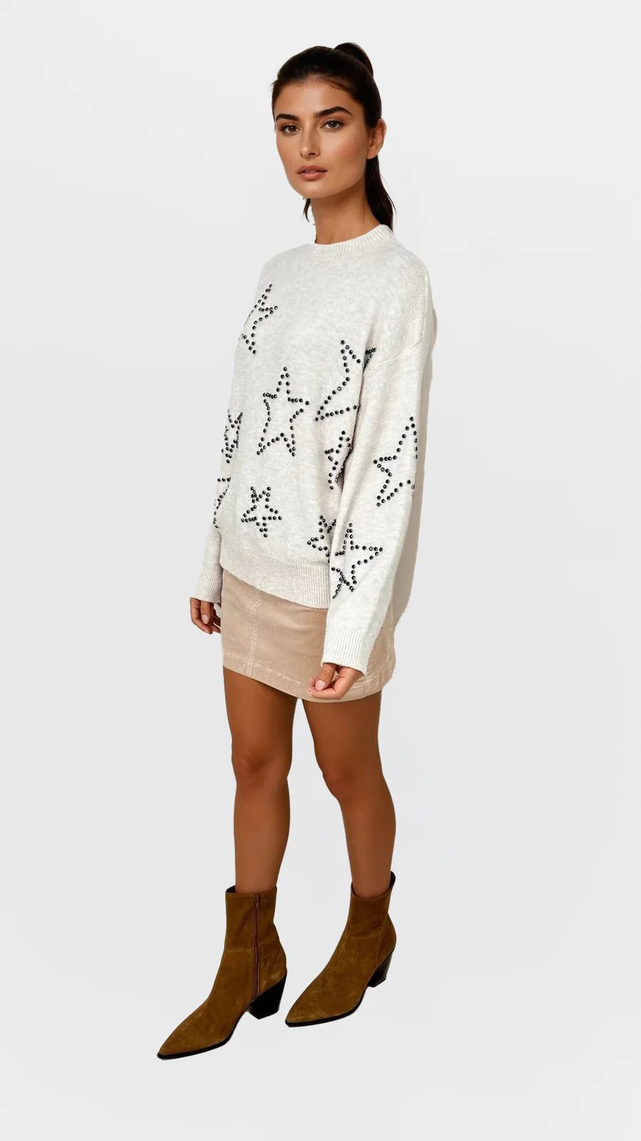 CHRLDR Studded Star Perfect Sweater by CHRLDR – Jumper – White | Spoiled Brat UK