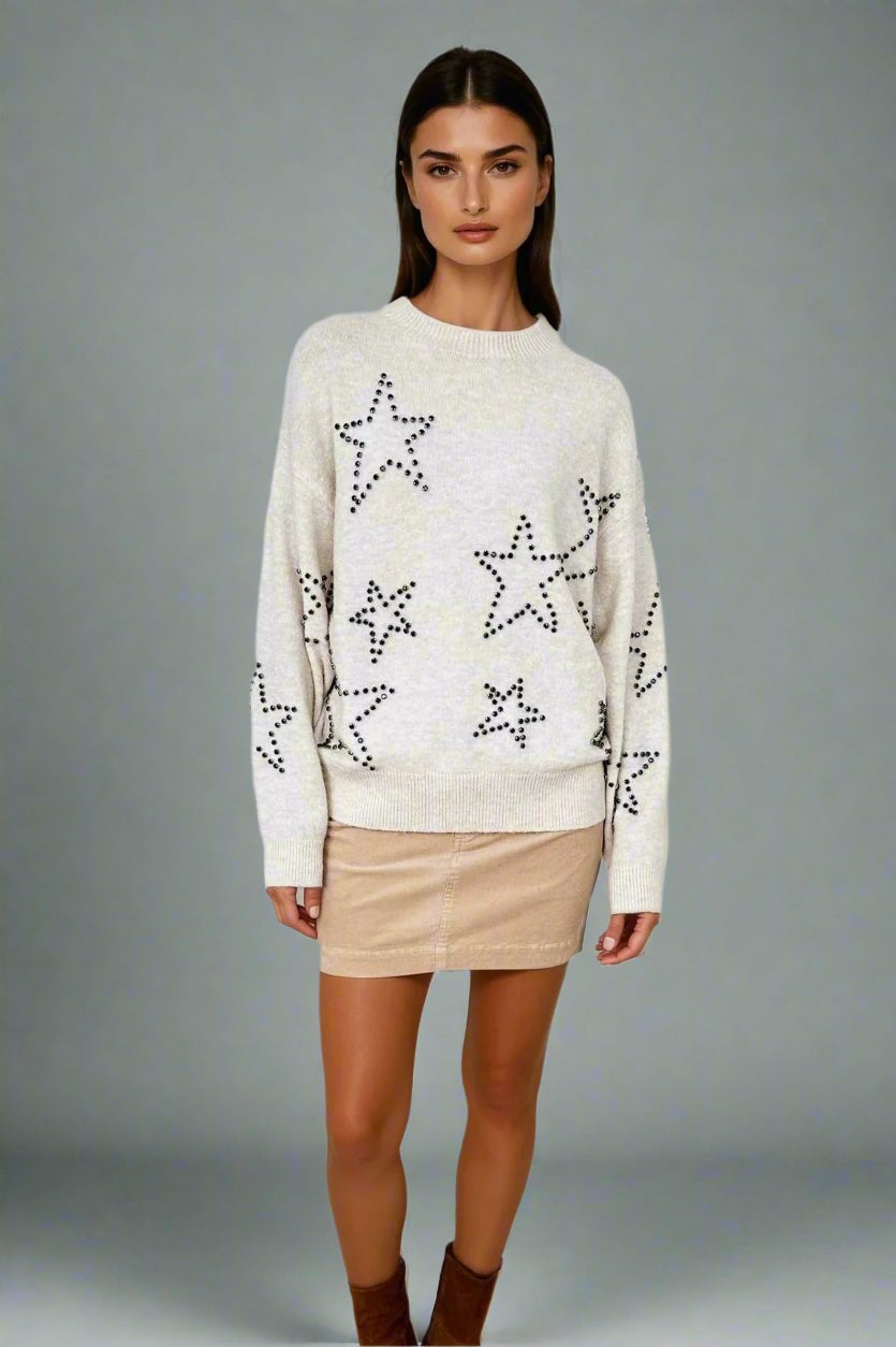 Shop CHRLDR CHRLDR Studded Star Perfect Sweater Jumper for women – premium loungewear and festival fashion at Spoiled Brat