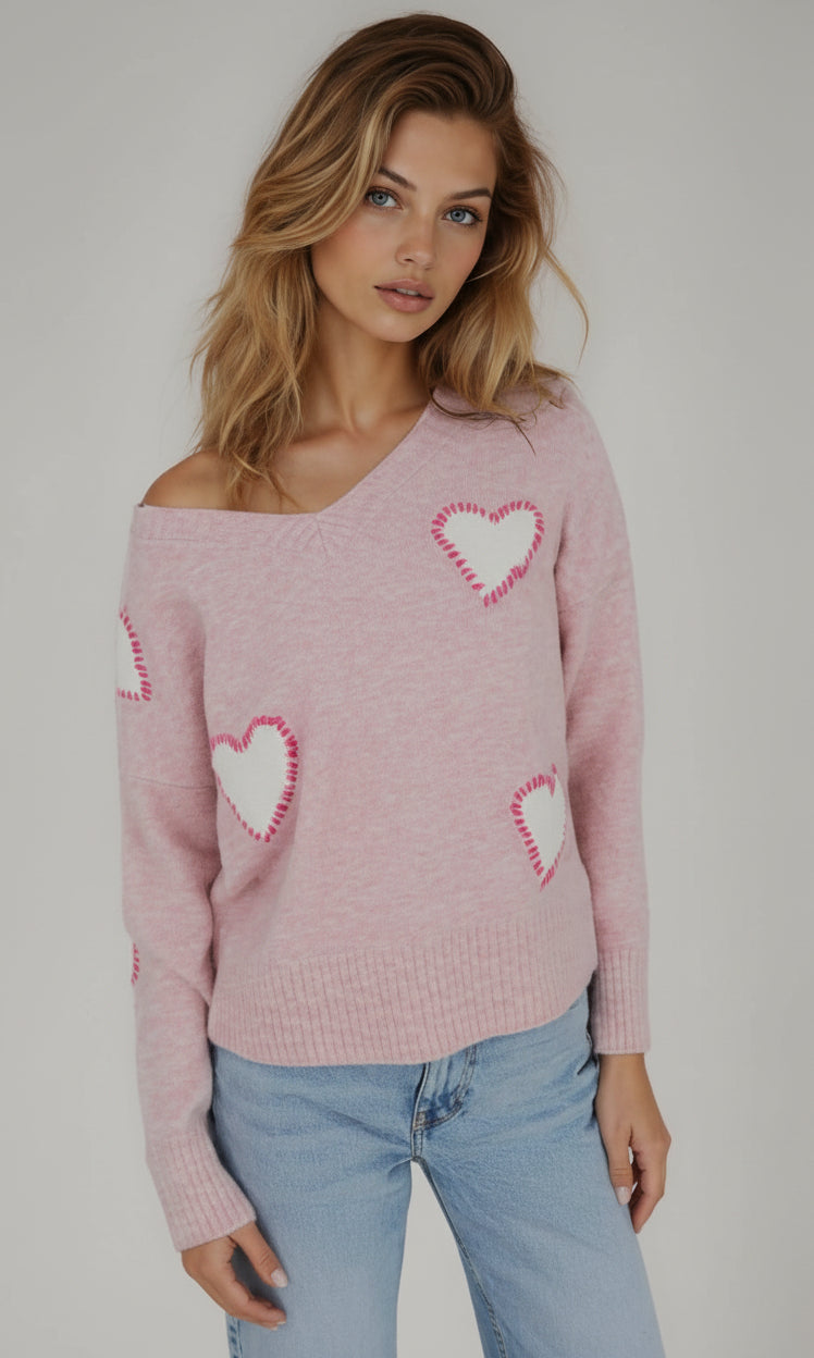 Shop CHRLDR CHRLDR Sweetheart V Neck Perfect Sweater Jumper for women – premium loungewear and festival fashion at Spoiled Brat