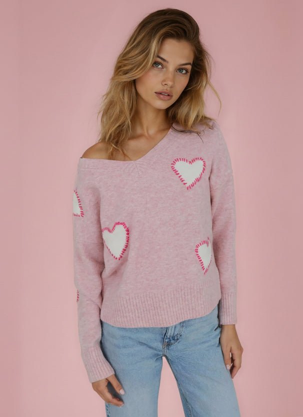 CHRLDR Sweetheart V Neck Perfect Sweater - Spoiled Brat