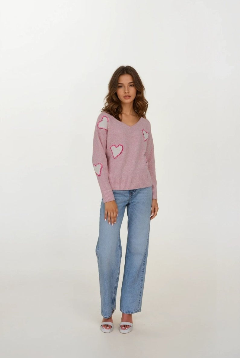 Shop CHRLDR CHRLDR Sweetheart V Neck Perfect Sweater Jumper for women – premium loungewear and festival fashion at Spoiled Brat
