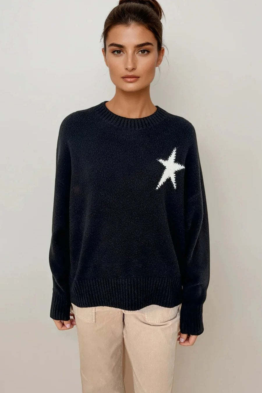 Shop CHRLDR CHRLDR Sylvie Star Patch Perfect Sweater Jumper for women – premium loungewear and festival fashion at Spoiled Brat