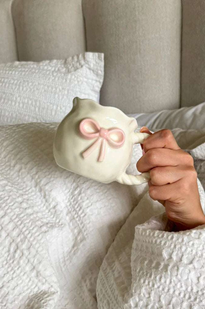 Coconut Lane Pink Bow Mug by Coconut Lane – Mug – | Spoiled Brat UK