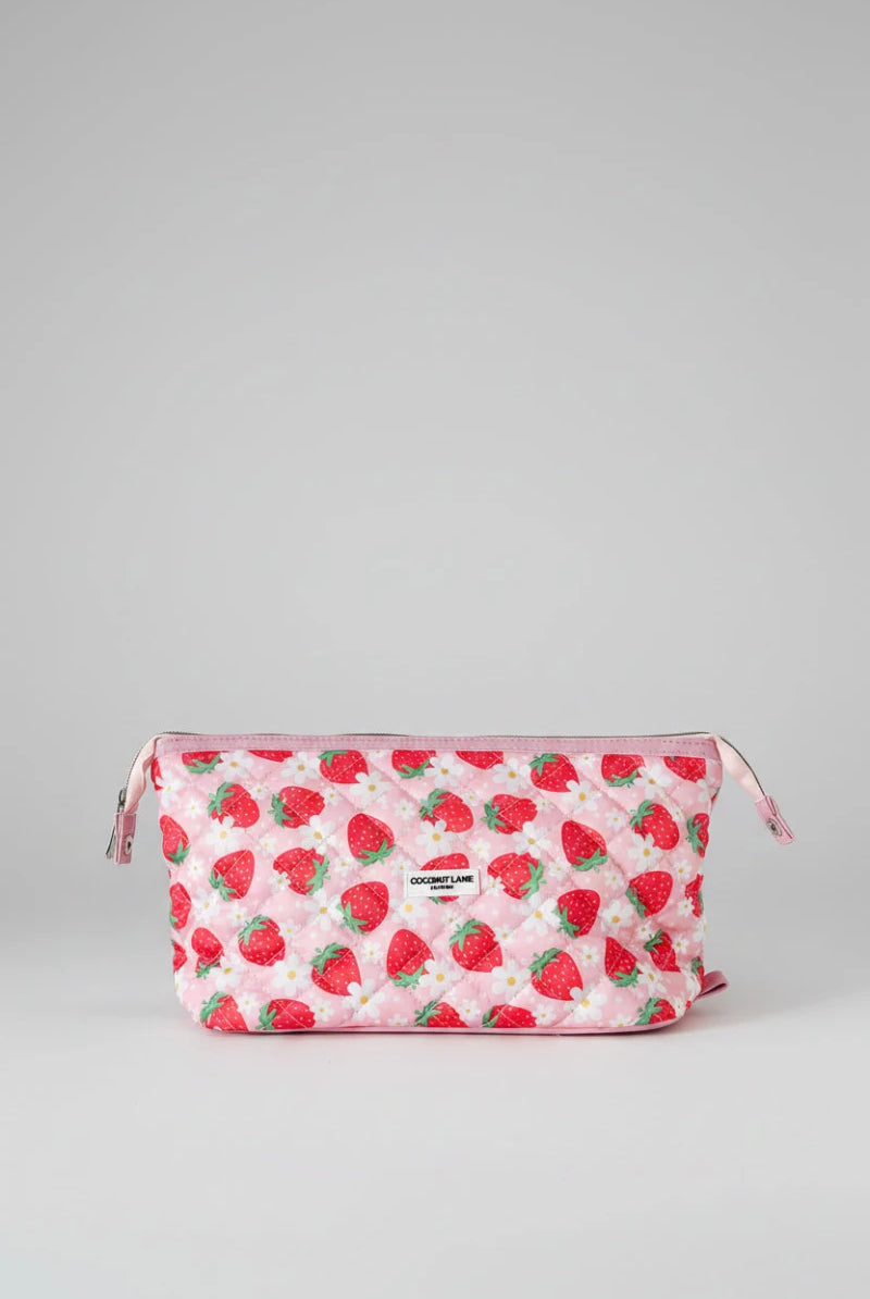 Shop Coconut Lane Coconut Lane Quilted Berry Cute Expandable Cosmetic Bag Cosmetic Case for women – premium loungewear and festival fashion at Spoiled Brat