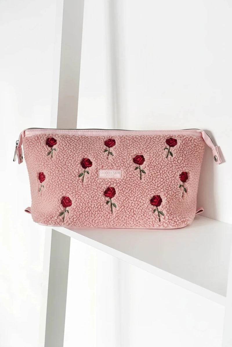 Shop Coconut Lane Coconut Lane Quilted Embroidered Roses Expandable Cosmetic Bag Cosmetic Case for women – premium loungewear and festival fashion at Spoiled Brat