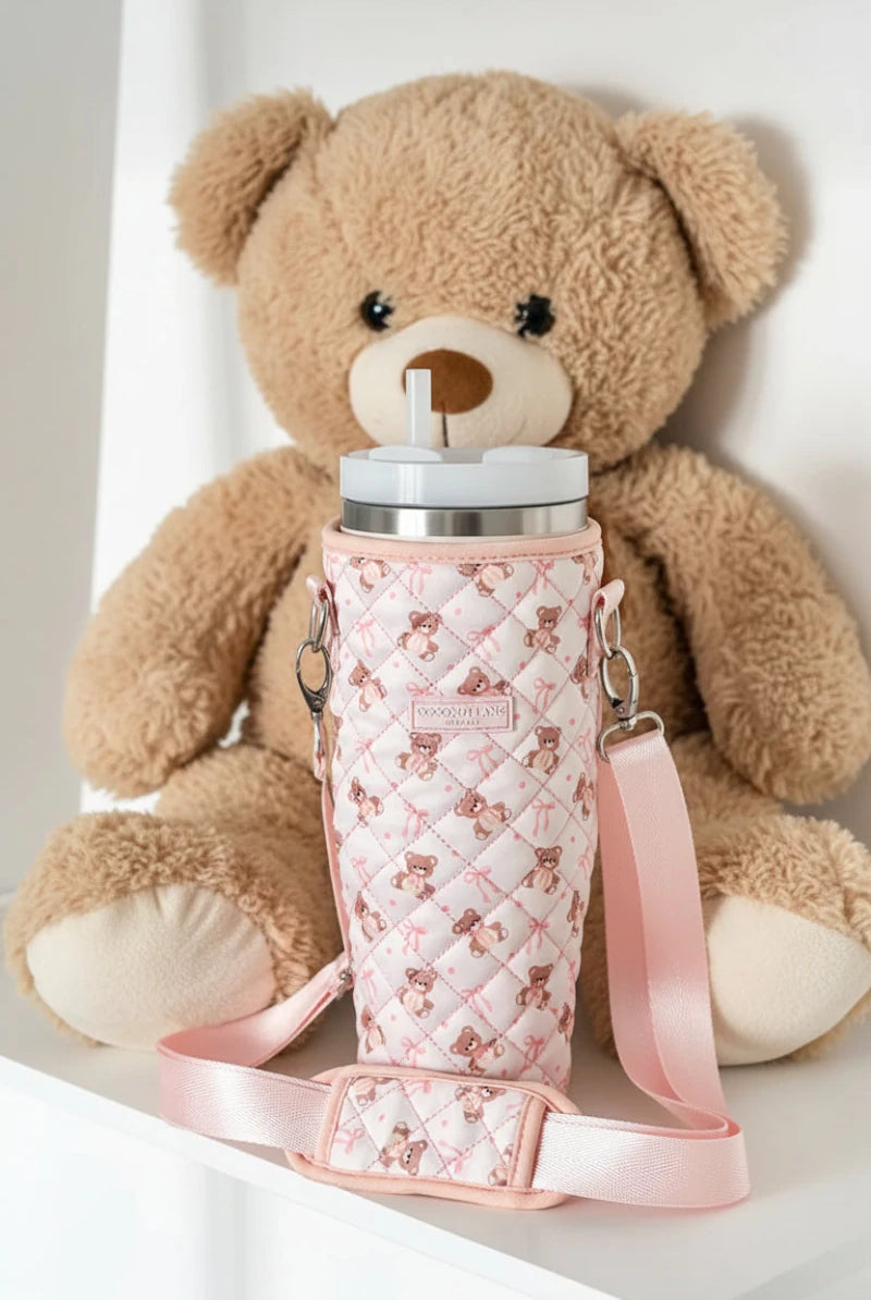 Shop Coconut Lane Coconut Lane Quilted Thea Teddy Tumbler Carry Case Water Bottle for women – premium loungewear and festival fashion at Spoiled Brat