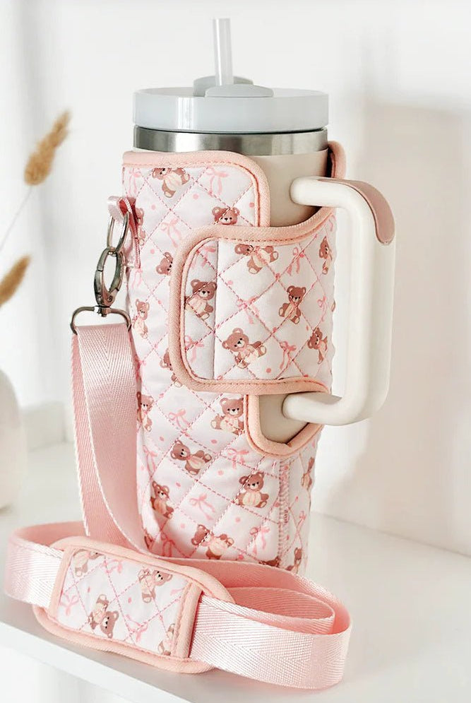 Shop Coconut Lane Coconut Lane Quilted Thea Teddy Tumbler Carry Case Water Bottle for women – premium loungewear and festival fashion at Spoiled Brat