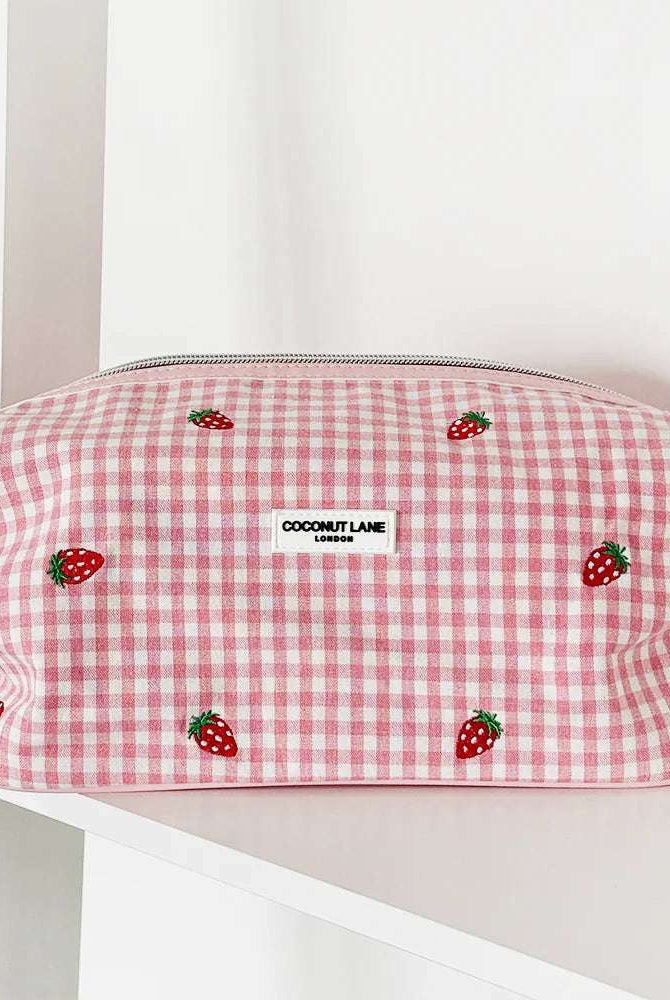 Shop Coconut Lane Coconut Lane Strawberry Picnic Magic Lifestyle Pouch Cosmetic Case for women – premium loungewear and festival fashion at Spoiled Brat