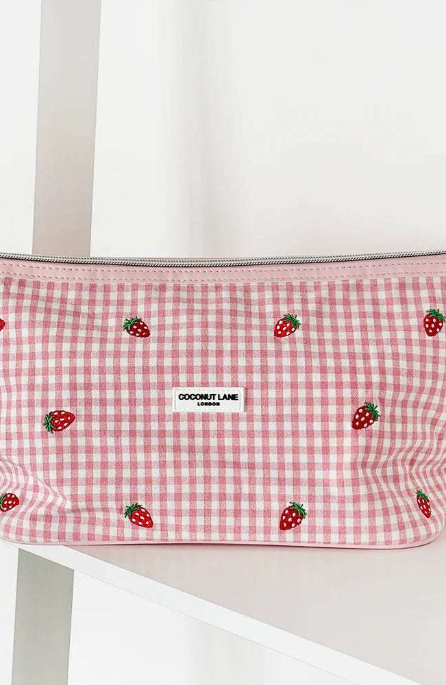 Shop Coconut Lane Coconut Lane Strawberry Picnic Magic Lifestyle Pouch Cosmetic Case for women – premium loungewear and festival fashion at Spoiled Brat