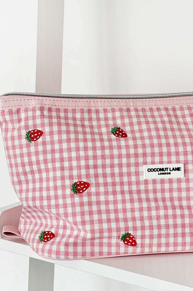 Shop Coconut Lane Coconut Lane Strawberry Picnic Magic Lifestyle Pouch Cosmetic Case for women – premium loungewear and festival fashion at Spoiled Brat