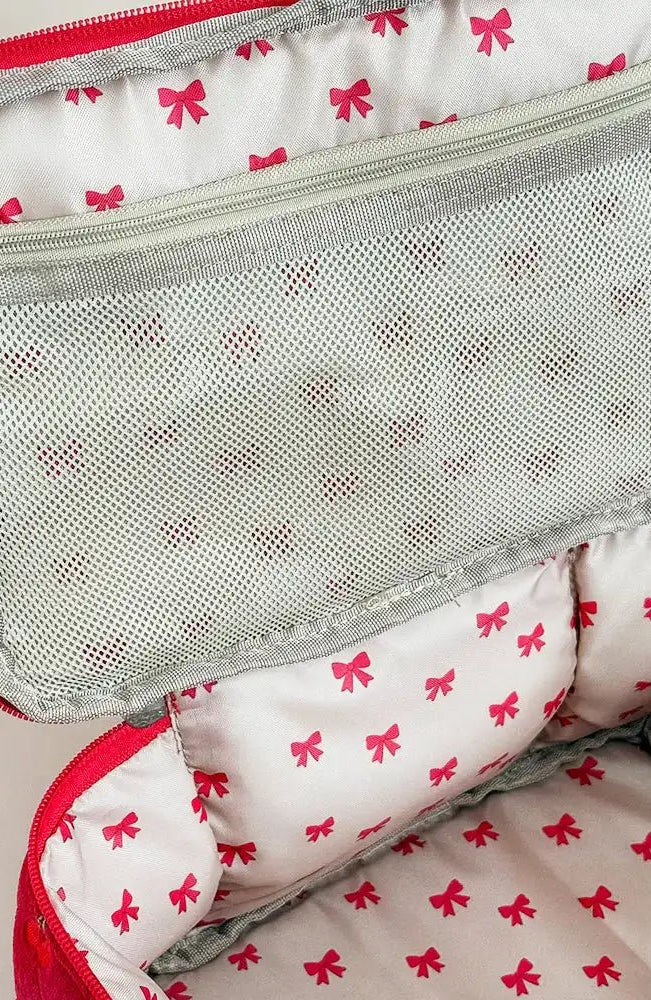 Shop Coconut Lane Coconut Lane Travel Vanity Case in Cherry Velvet Cosmetic Case for women – premium loungewear and festival fashion at Spoiled Brat