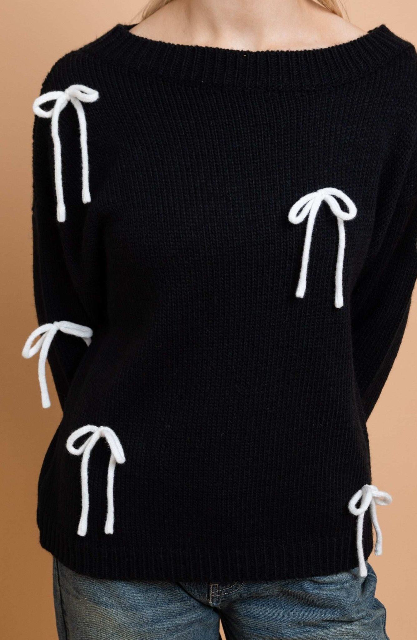 Shop Daisy Street Daisy Street Bow Detail Jumper Jumper for women – premium loungewear and festival fashion at Spoiled Brat