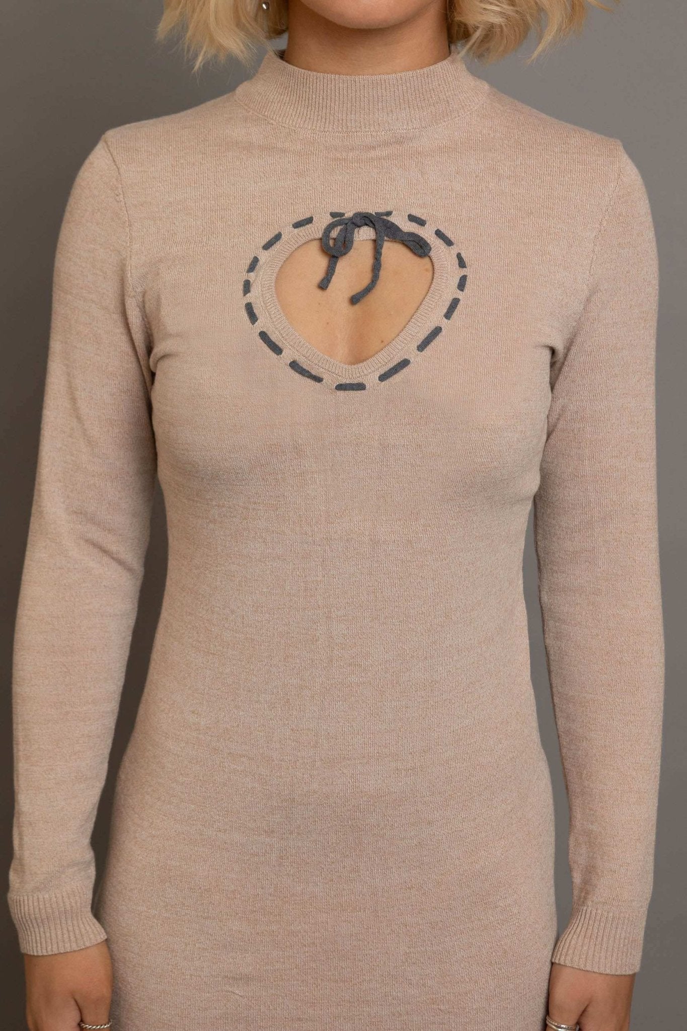 Daisy Street Cream Heart Cutout Midaxi Dress - Spoiled Brat