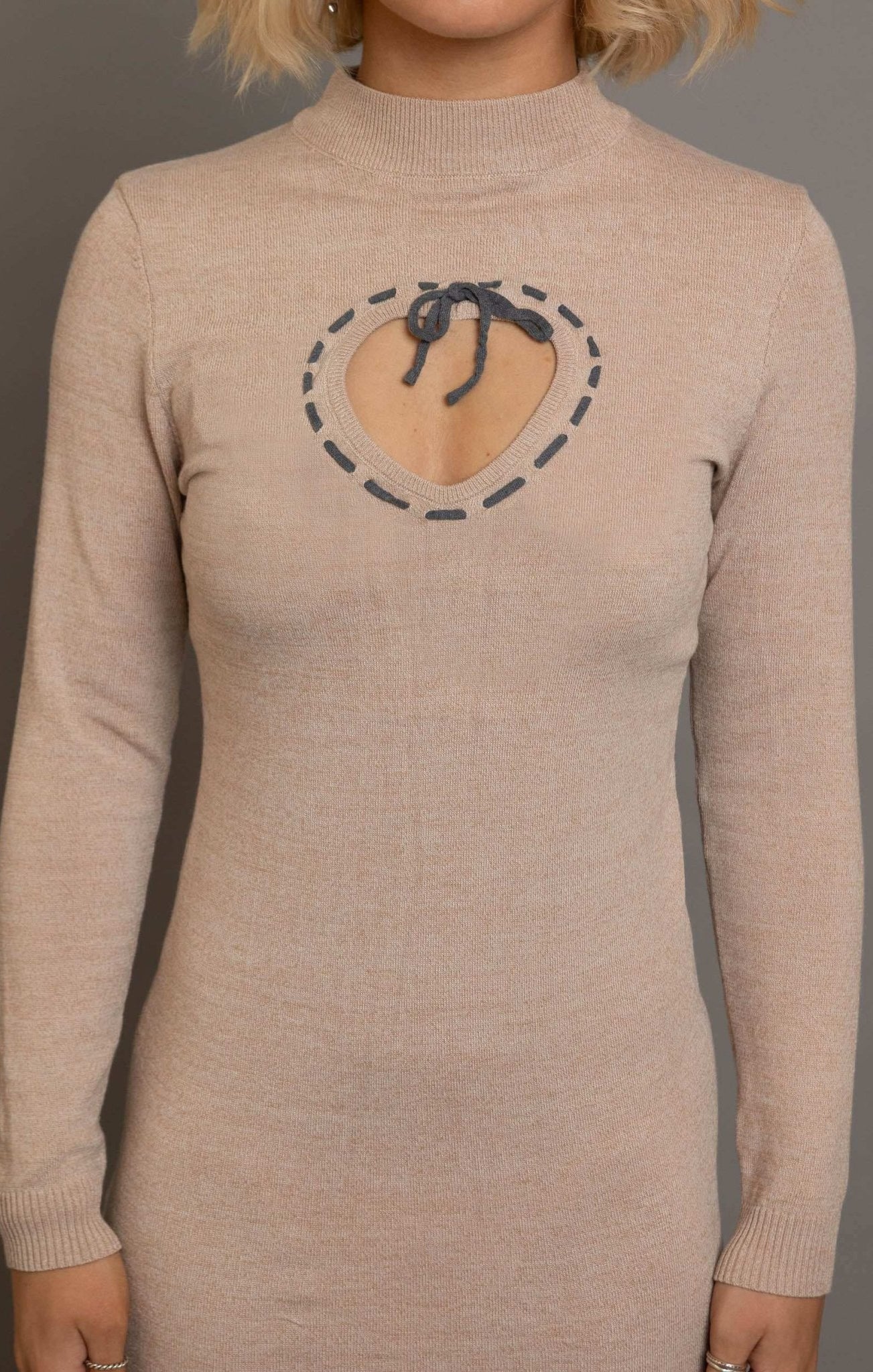 Shop Daisy Street Daisy Street Cream Heart Cutout Midaxi Dress Maxi Dress for women – premium loungewear and festival fashion at Spoiled Brat