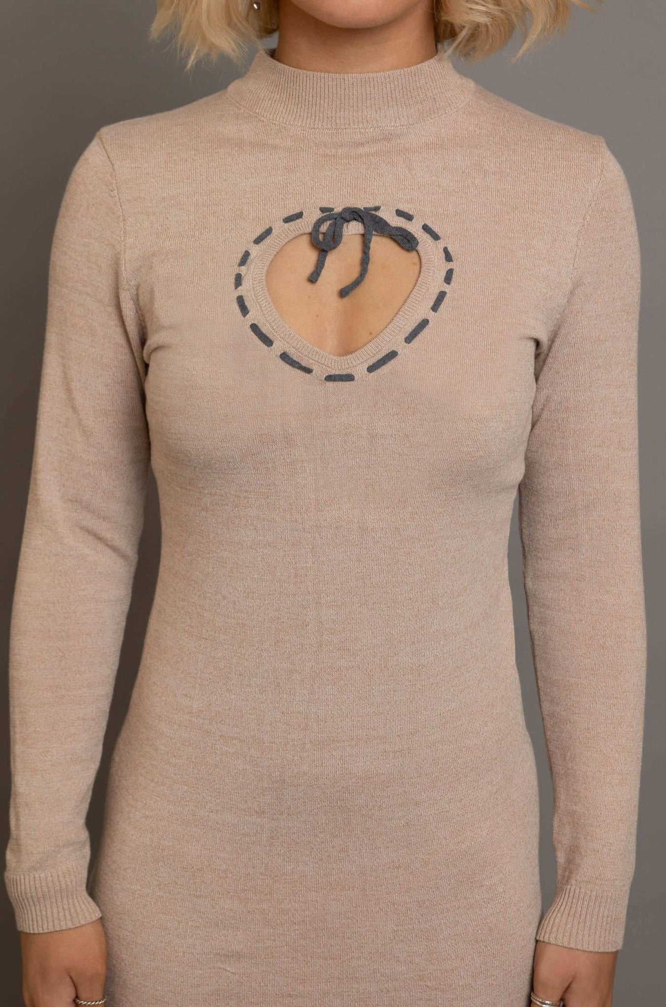 Shop Daisy Street Daisy Street Cream Heart Cutout Midaxi Dress Maxi Dress for women – premium loungewear and festival fashion at Spoiled Brat