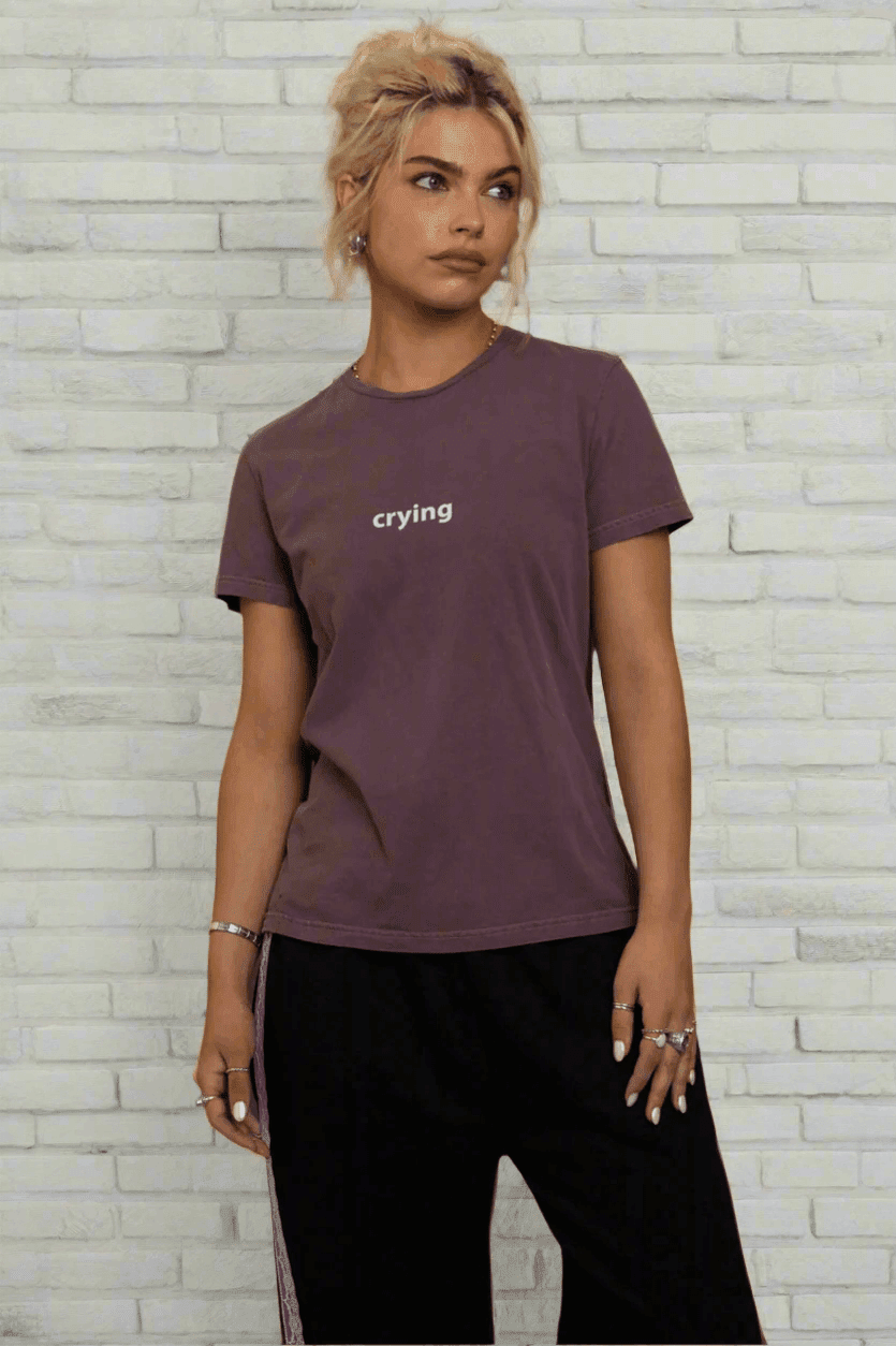 Shop Daisy Street Daisy Street Crying Printed Tee T-Shirts for women – premium loungewear and festival fashion at Spoiled Brat