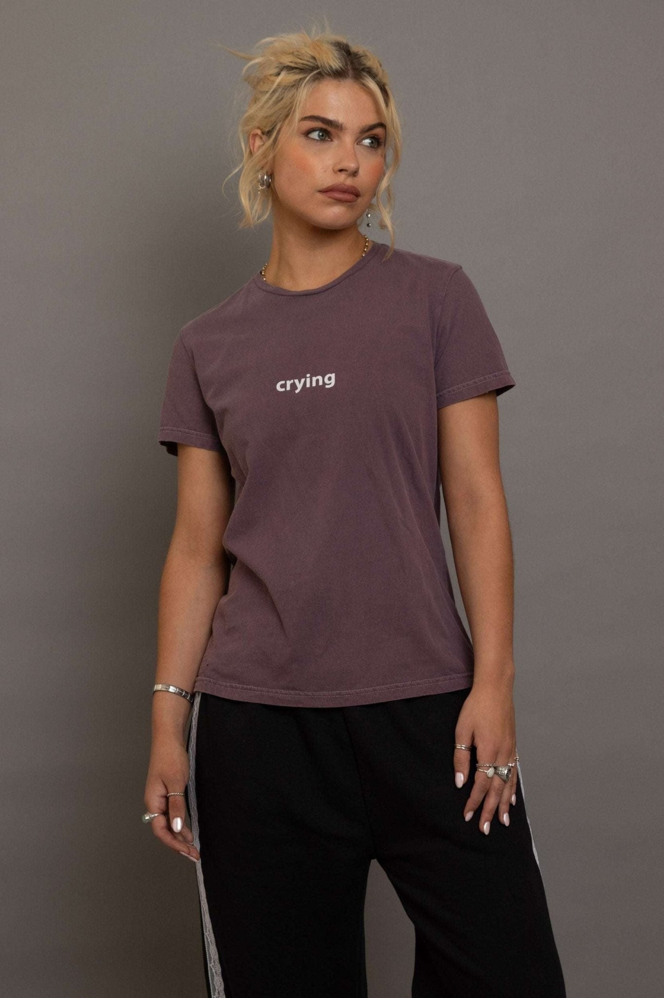 Shop Daisy Street Daisy Street Crying Printed Tee T-Shirts for women – premium loungewear and festival fashion at Spoiled Brat
