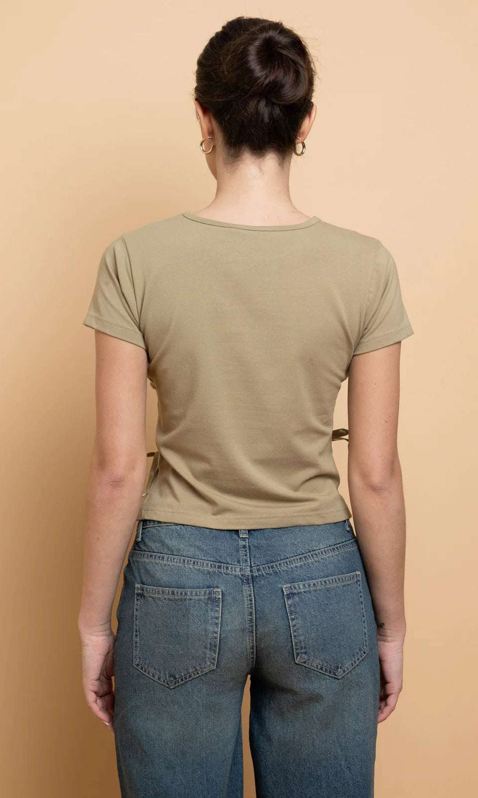 Shop Daisy Street Daisy Street Lace Up Detail Baby Tee T-Shirts for women – premium loungewear and festival fashion at Spoiled Brat