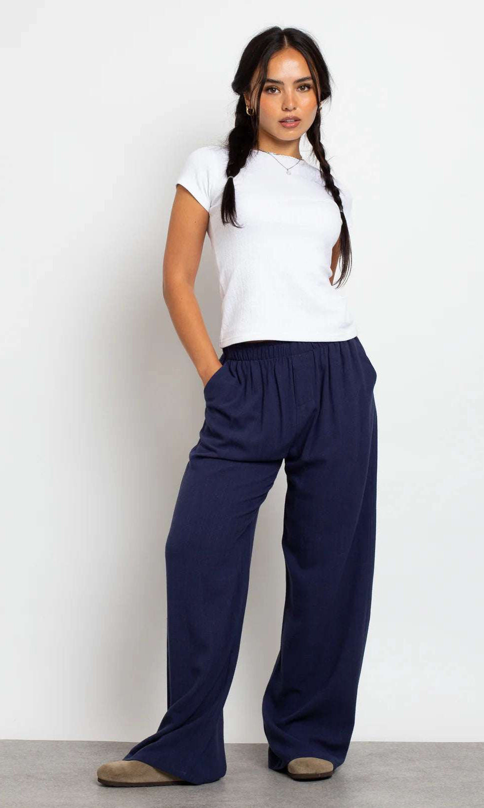 Shop Daisy Street Daisy Street Mid Rise Wide Leg Joggers Jogger Bottoms for women – premium loungewear and festival fashion at Spoiled Brat