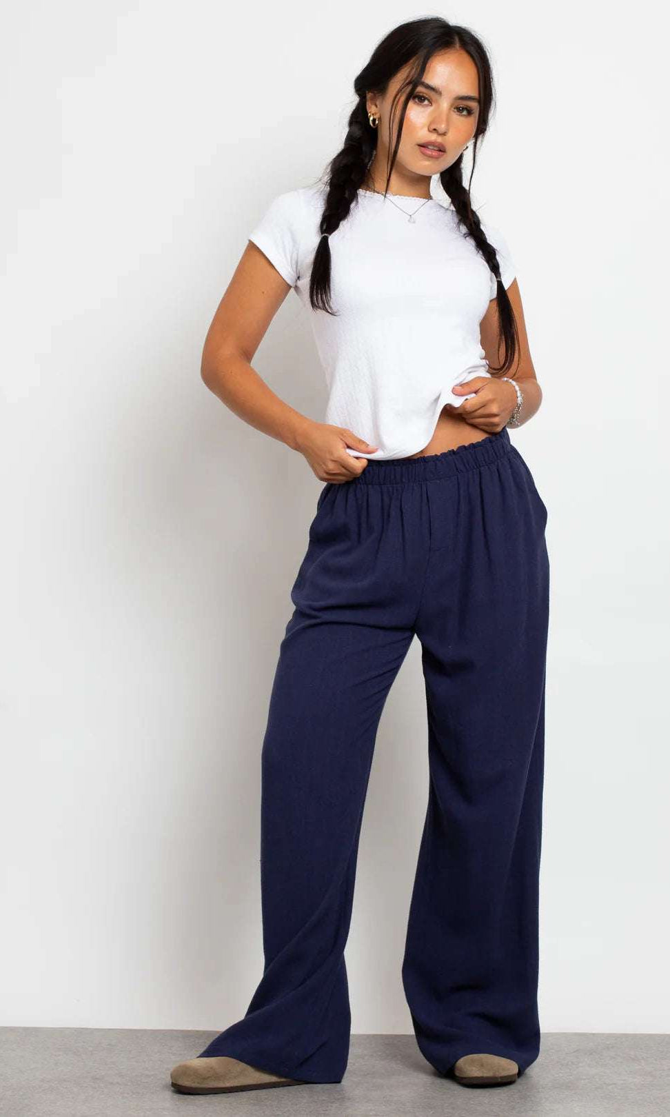 Shop Daisy Street Daisy Street Mid Rise Wide Leg Joggers Jogger Bottoms for women – premium loungewear and festival fashion at Spoiled Brat