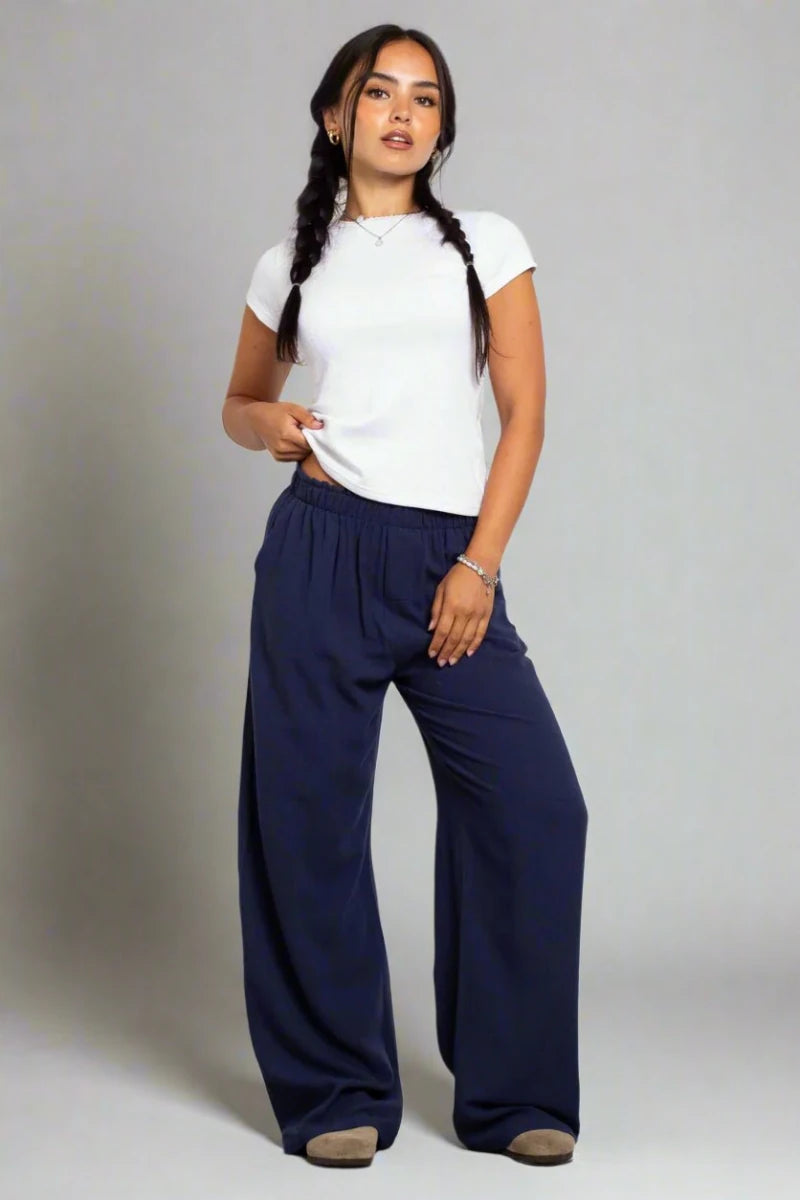 Shop Daisy Street Daisy Street Mid Rise Wide Leg Joggers Jogger Bottoms for women – premium loungewear and festival fashion at Spoiled Brat