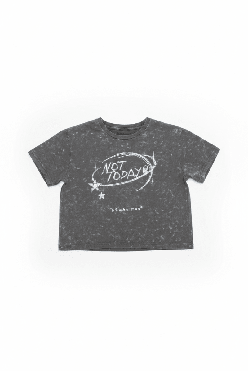 Shop Daisy Street Daisy Street Not Today Snow Washed Baby Tee T-Shirts for women – premium loungewear and festival fashion at Spoiled Brat