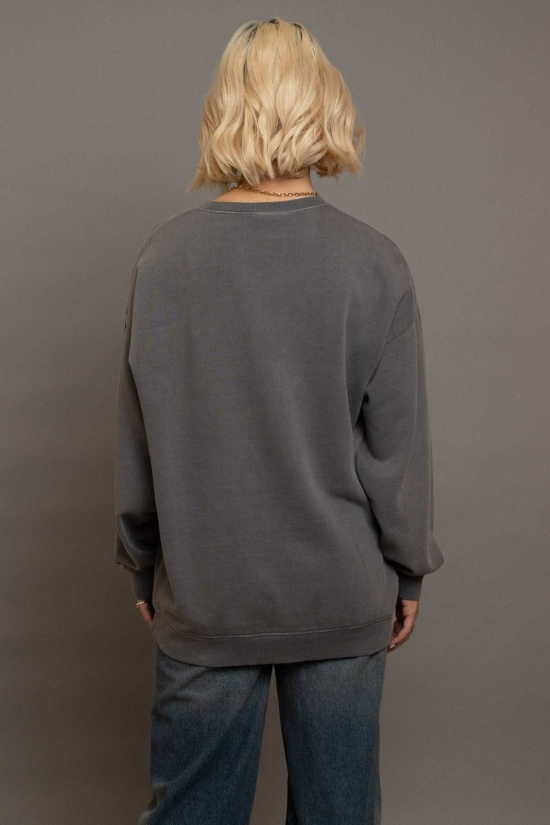 Shop Daisy Street Daisy Street Playing Out Oversized Sweatshirt Sweater for women – premium loungewear and festival fashion at Spoiled Brat