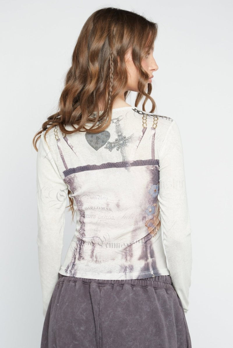 Shop Daisy Street Daisy Street Tease Top Long Sleeved Top for women – premium loungewear and festival fashion at Spoiled Brat