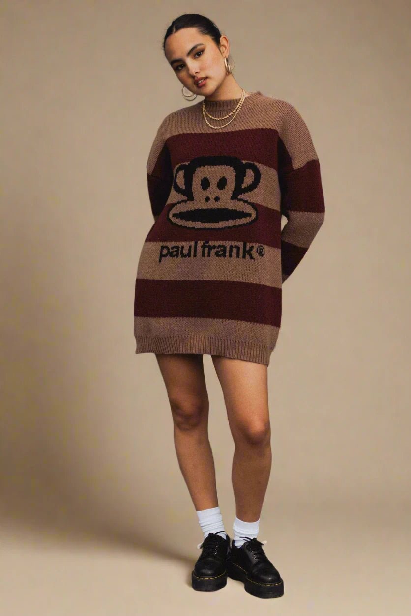Shop Daisy Street Paul Frank x Daisy Street Knitted Jumper Dress Dress for women – premium loungewear and festival fashion at Spoiled Brat