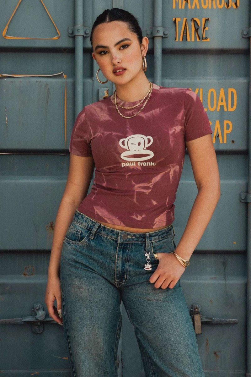 Shop Daisy Street Paul Frank x Daisy Street Spray Effect Shrunken Tee T-Shirt for women – premium loungewear and festival fashion at Spoiled Brat