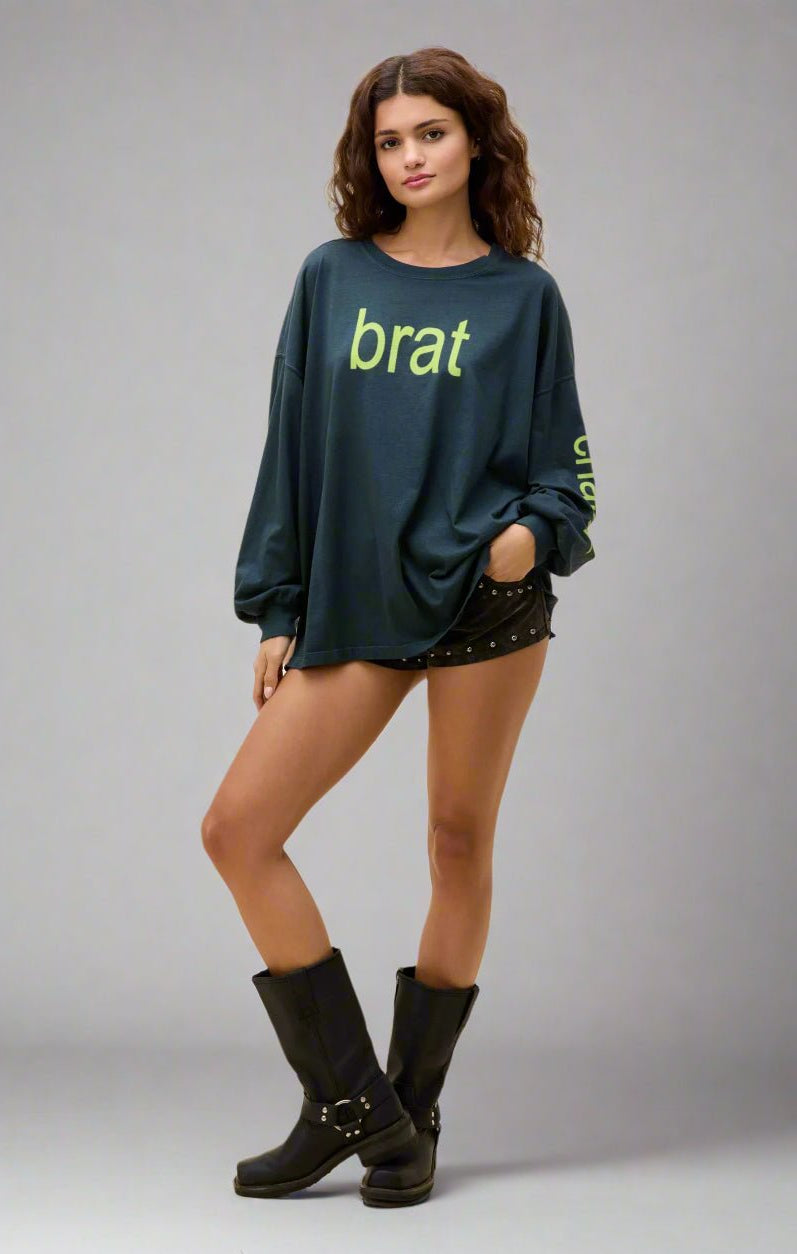 Shop Daydreamer LA Daydreamer LA CHARLI XCX Brat Long Sleeve Tee T-Shirt for women – premium loungewear and festival fashion at Spoiled Brat