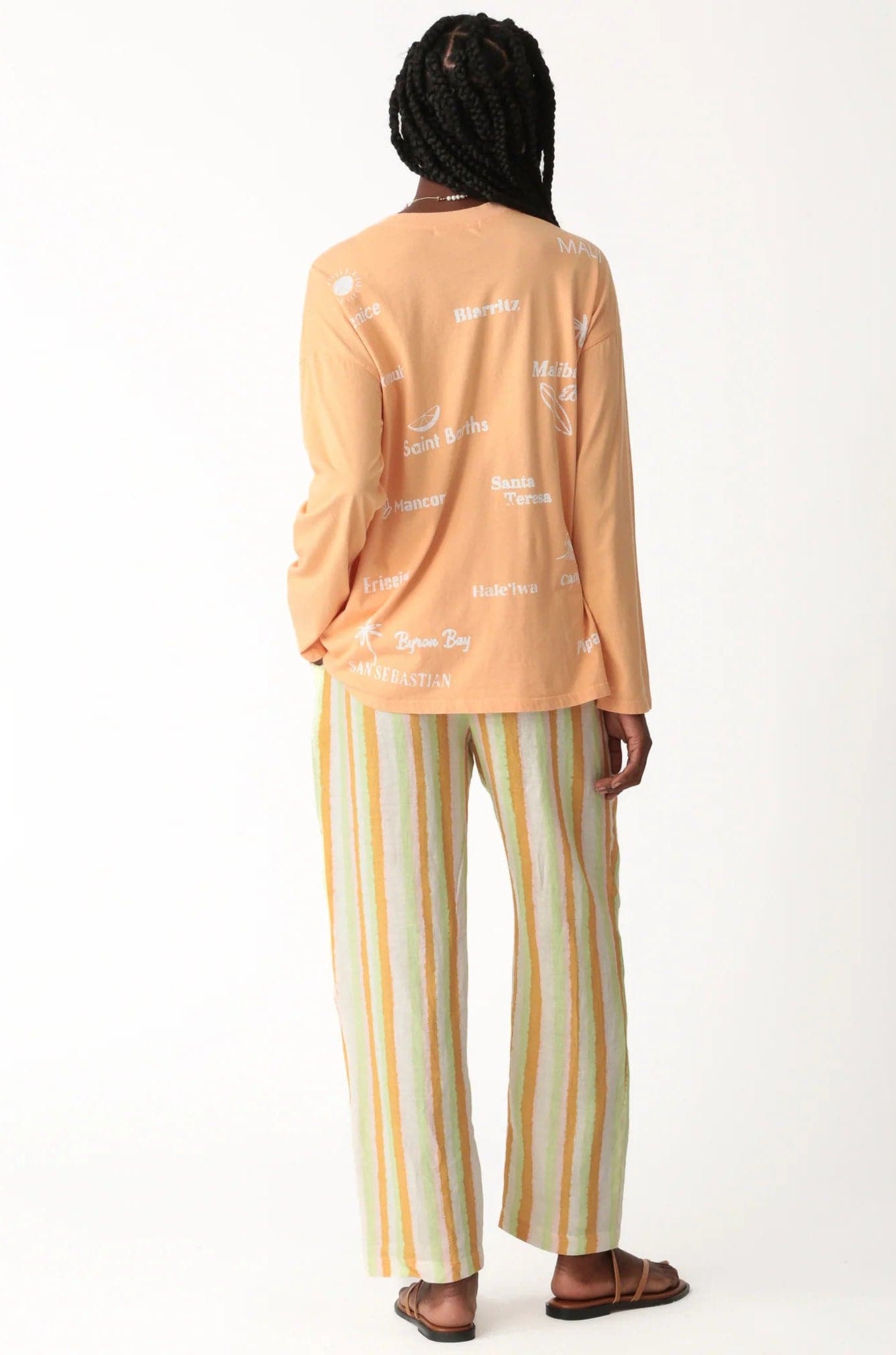 Shop Electric and Rose Electric and Rose Camden Boyfriend Tee - Beach Club Graphic Long Sleeved Top for women – premium loungewear and festival fashion at Spoiled Brat