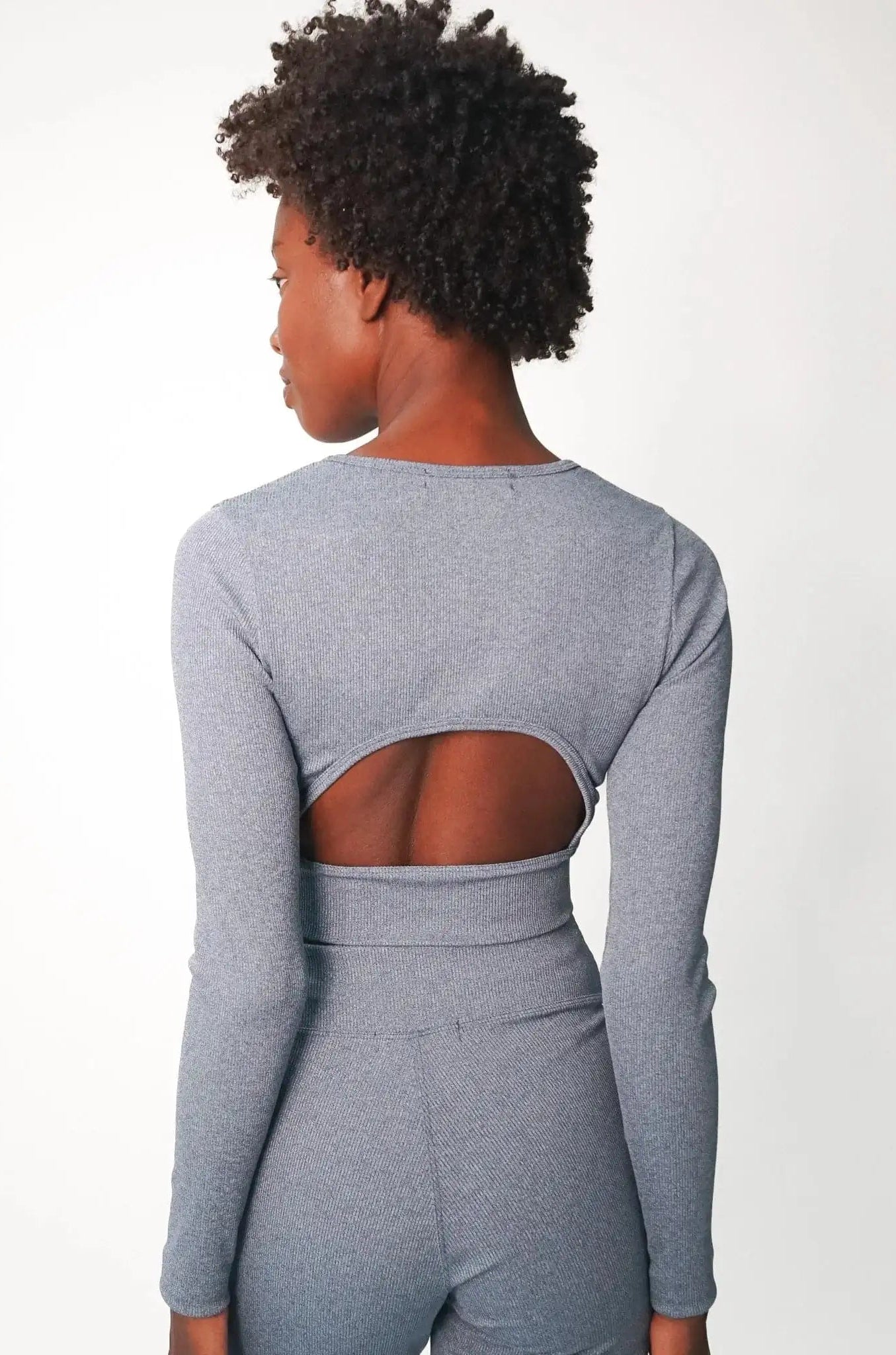 Shop Electric and Rose Electric & Rose Kennedy Rib Crop Top Long Sleeved Top for women – premium loungewear and festival fashion at Spoiled Brat