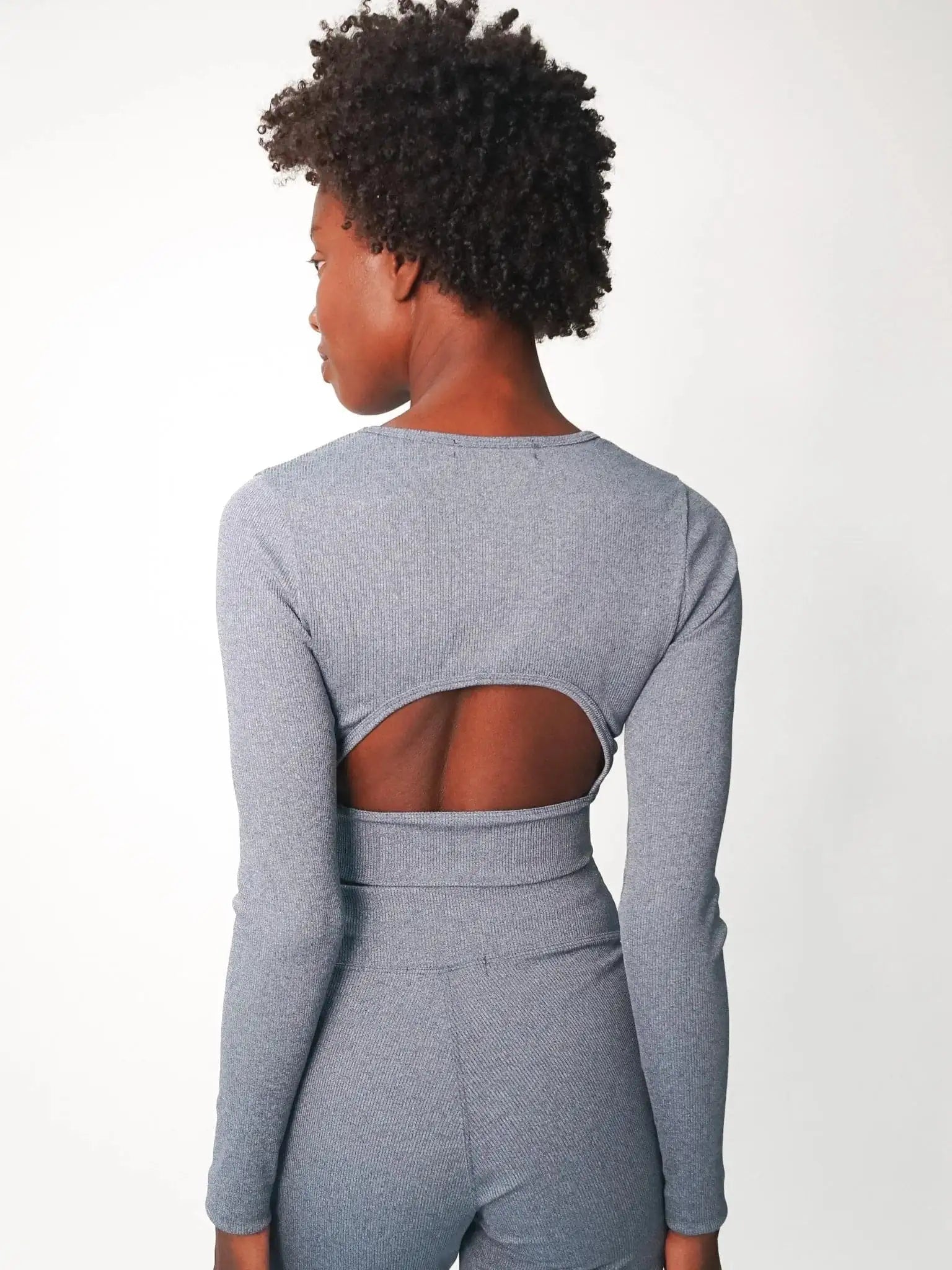 Shop Electric and Rose Electric & Rose Kennedy Rib Crop Top Long Sleeved Top for women – premium loungewear and festival fashion at Spoiled Brat