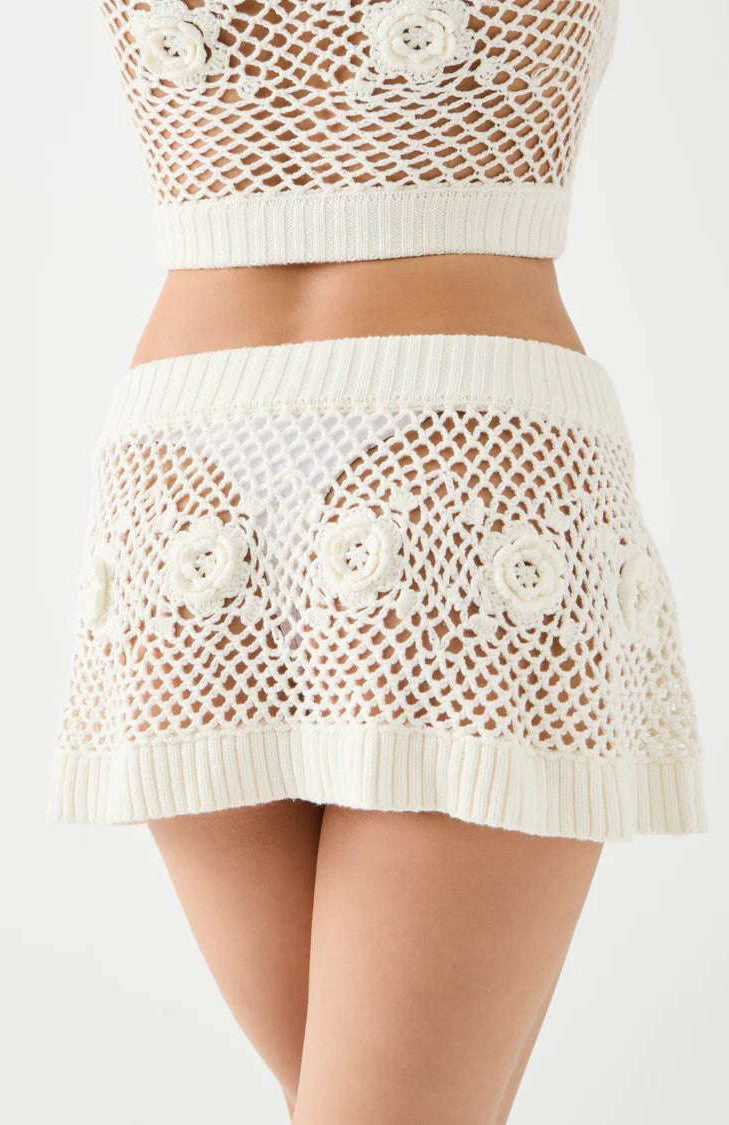 Shop Frankies Bikinis Frankies Bikinis Adaline Crochet Cropped Shirt Crop Top for women – premium loungewear and festival fashion at Spoiled Brat