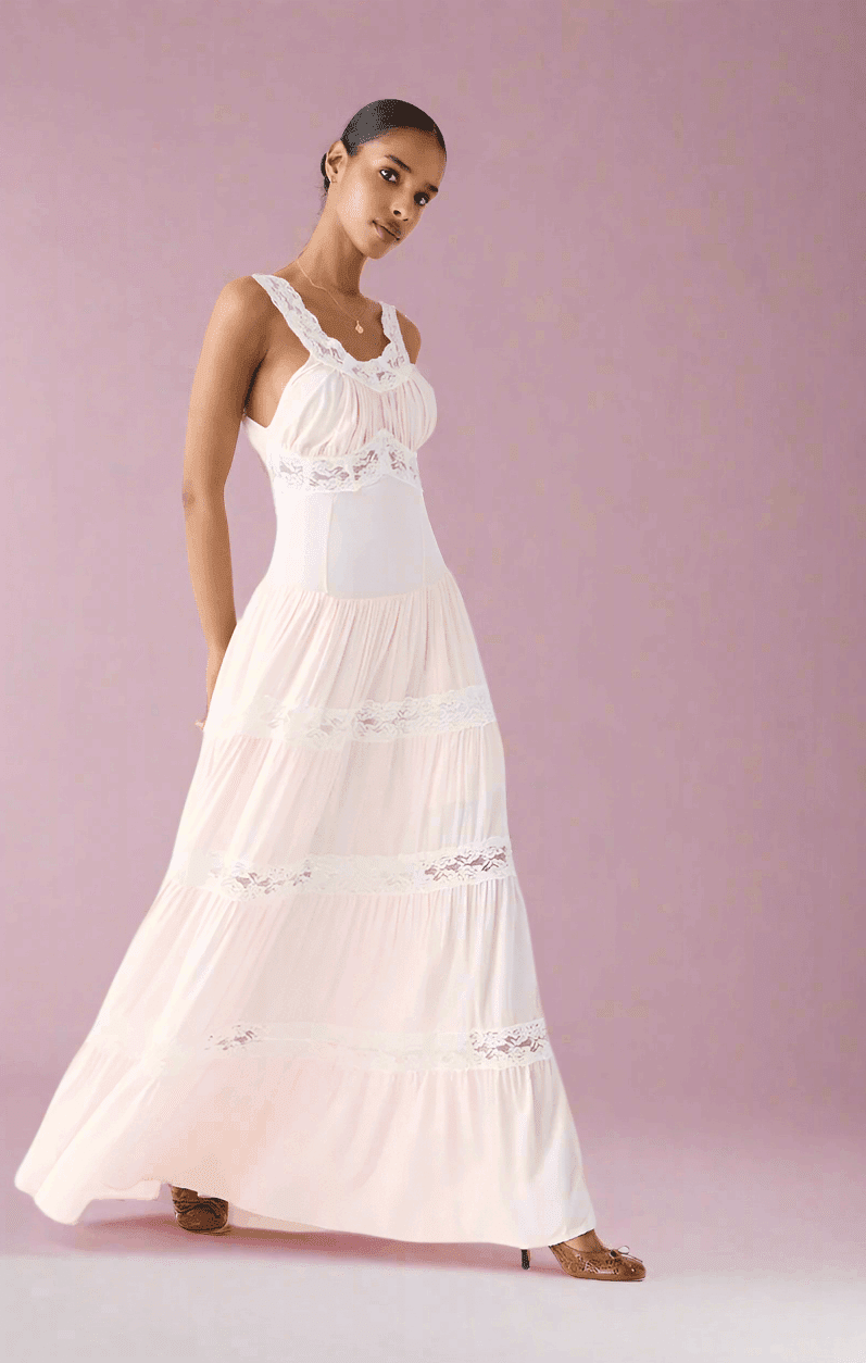 Shop Frankies Bikinis Frankies Bikinis Dakota Maxi Dress in Sweet Dreams Maxi Dress for women – premium loungewear and festival fashion at Spoiled Brat