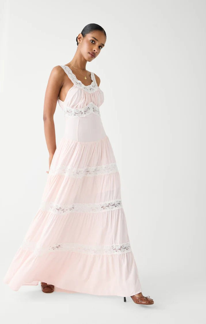 Shop Frankies Bikinis Frankies Bikinis Dakota Maxi Dress in Sweet Dreams Maxi Dress for women – premium loungewear and festival fashion at Spoiled Brat