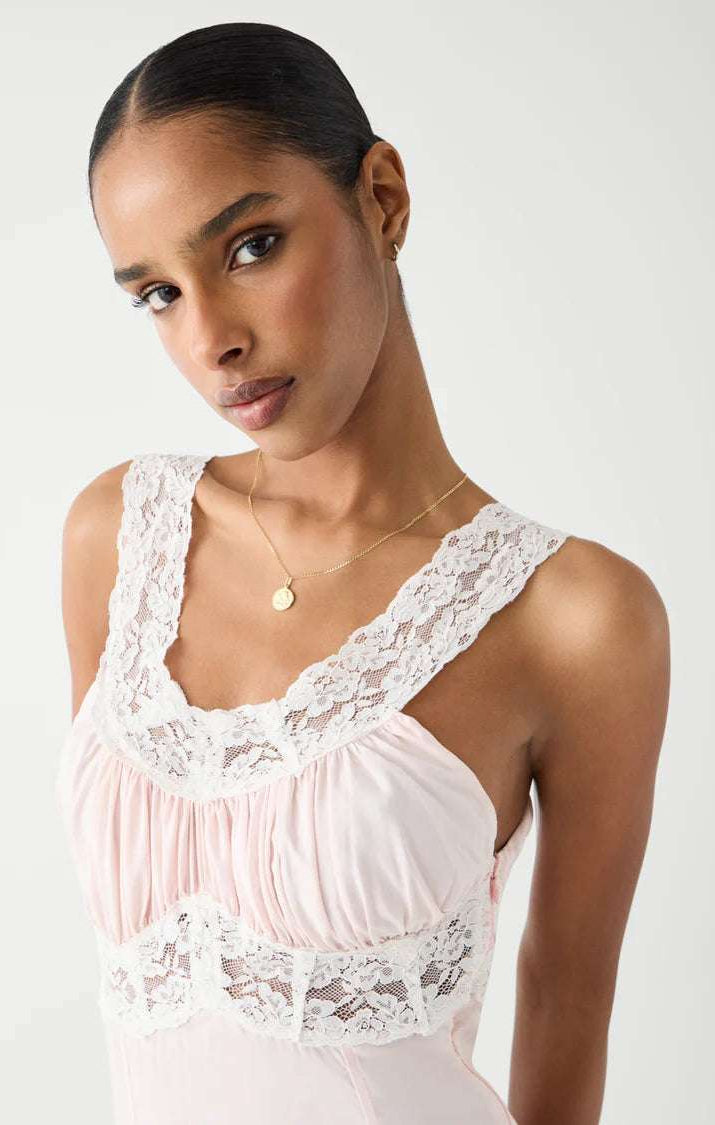 Shop Frankies Bikinis Frankies Bikinis Dakota Maxi Dress in Sweet Dreams Maxi Dress for women – premium loungewear and festival fashion at Spoiled Brat