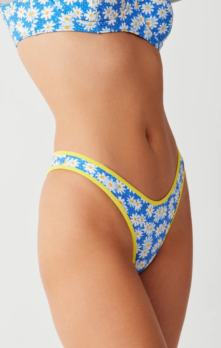 Shop Frankies Bikinis Frankies Bikinis Dove Classic Bikini Bottom in Blue Daisy Bikini Top for women – premium loungewear and festival fashion at Spoiled Brat