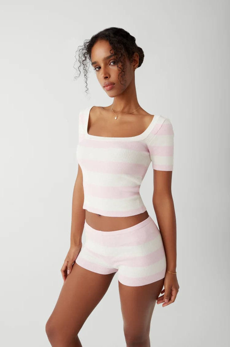 Shop Frankies Bikinis Frankies Bikinis Sunset Ballet Knit Shirt Top for women – premium loungewear and festival fashion at Spoiled Brat